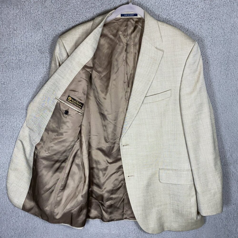 Cremieux Collection 44R Loro Piana 100% Wool Brown Checker Dillard’s Blazer